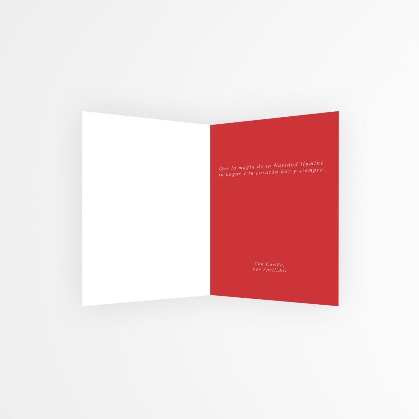 interior de tarjeta con foto navide&ntilde;a con mensaje navide&ntilde;o
