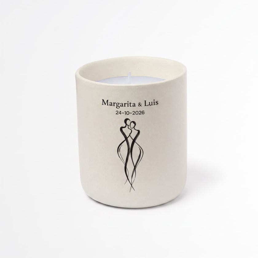 Vela personalizada boda pareja enlazada