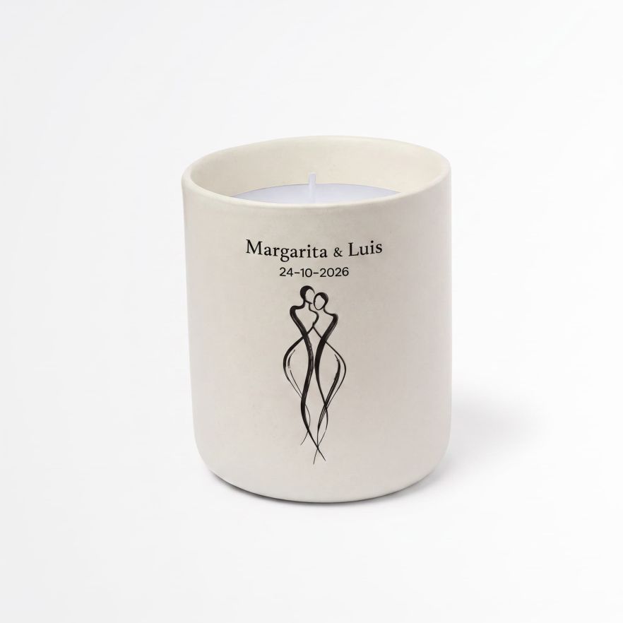 Vela personalizada boda pareja enlazada